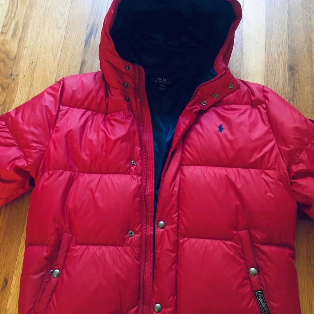Polo Ralph Lauren Red Hooded Puffer Jacket